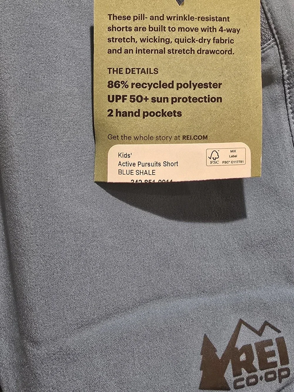 NWT REI Girls Blue Shale Active Pursuits Shorts Sz L
